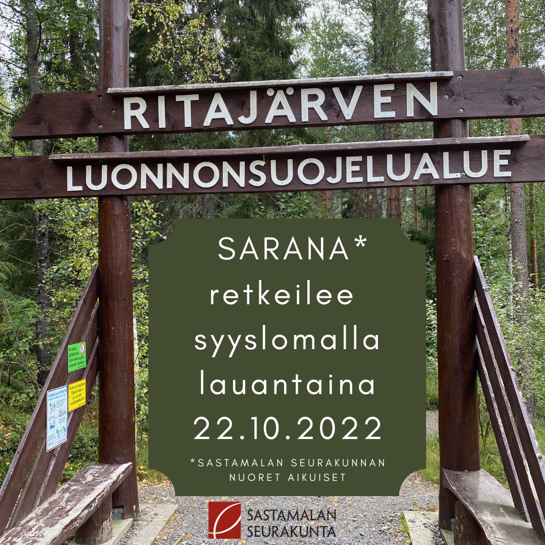 Retki Ritajärvelle la 22.10.-22. Yhteislähtö Ritajärven sisäänkäynnillä n.  klo 11.15.