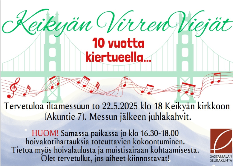 Iltamessu ja Keikyän VirrenViejien 10-vuotisjuhla Mainos